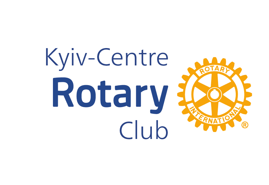 The rotary club logo on a green background