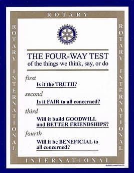 The four - way test of the things we think, say, or do
