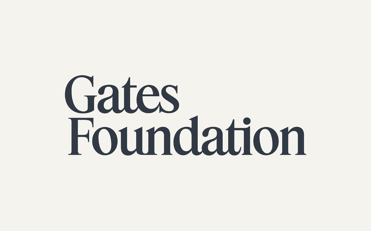 A black and white photo with the words gates foundation