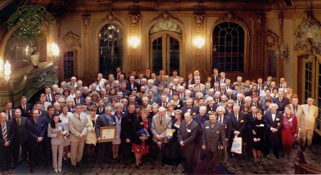 A large group of people posing for a picture